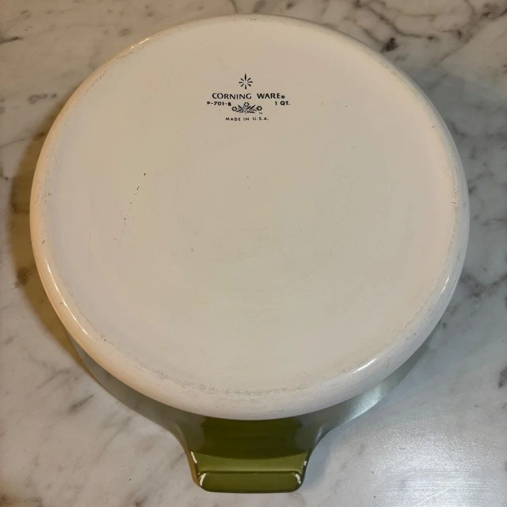 Vintage Corning Ware Avocado Green Casserole Dish Set P-701-B P-701 3/4-B 2pc